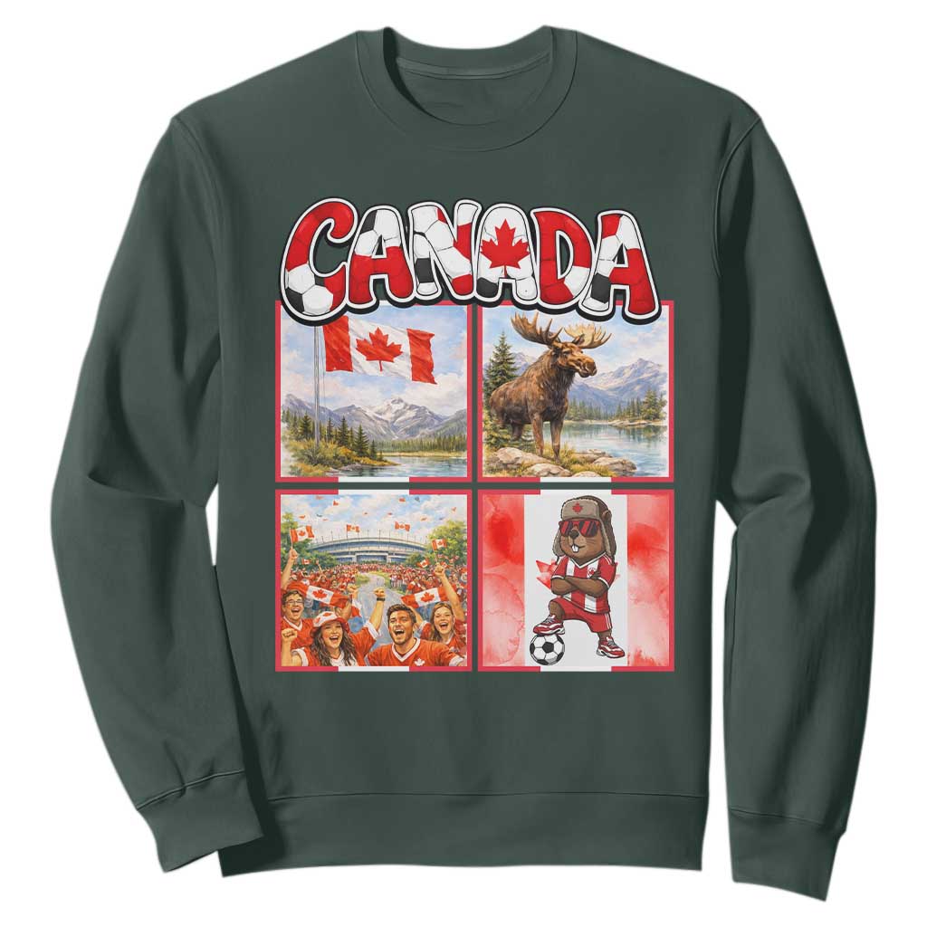 Proud Canada National Soccer Fan 2026 Gift Sweatshirt TS12 Dark Forest Green Print Your Wear