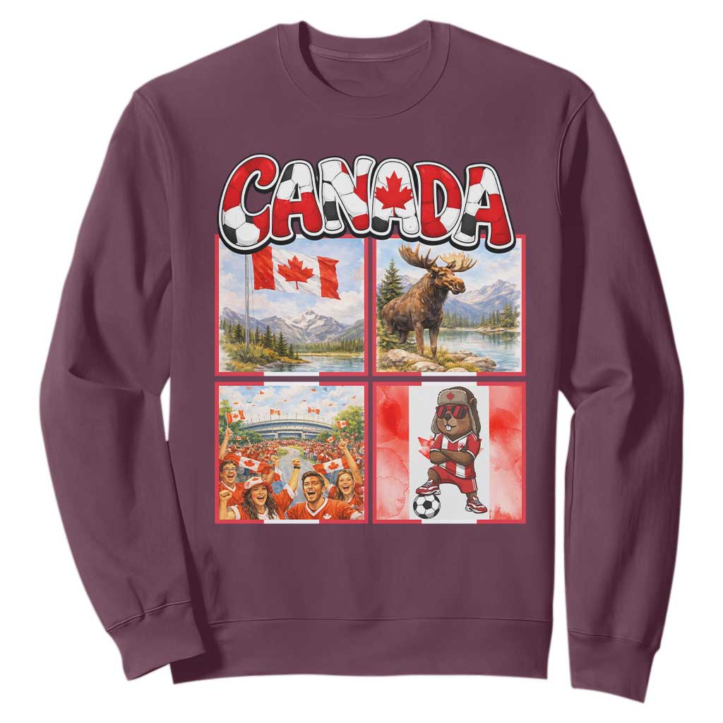Proud Canada National Soccer Fan 2026 Gift Sweatshirt TS12 Maroon Print Your Wear