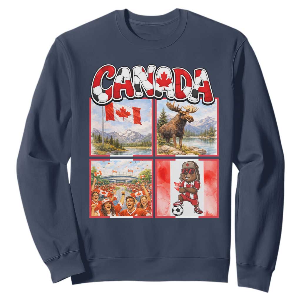 Proud Canada National Soccer Fan 2026 Gift Sweatshirt TS12 Navy Print Your Wear