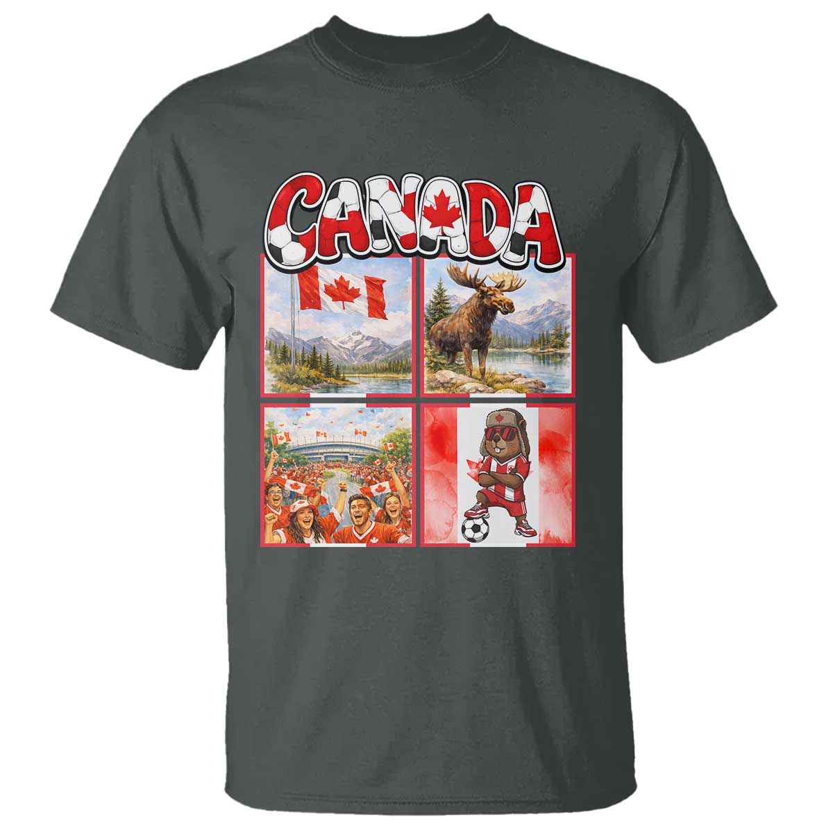 Proud Canada National Soccer Fan 2026 Gift T Shirt TS12 Dark Heather Print Your Wear