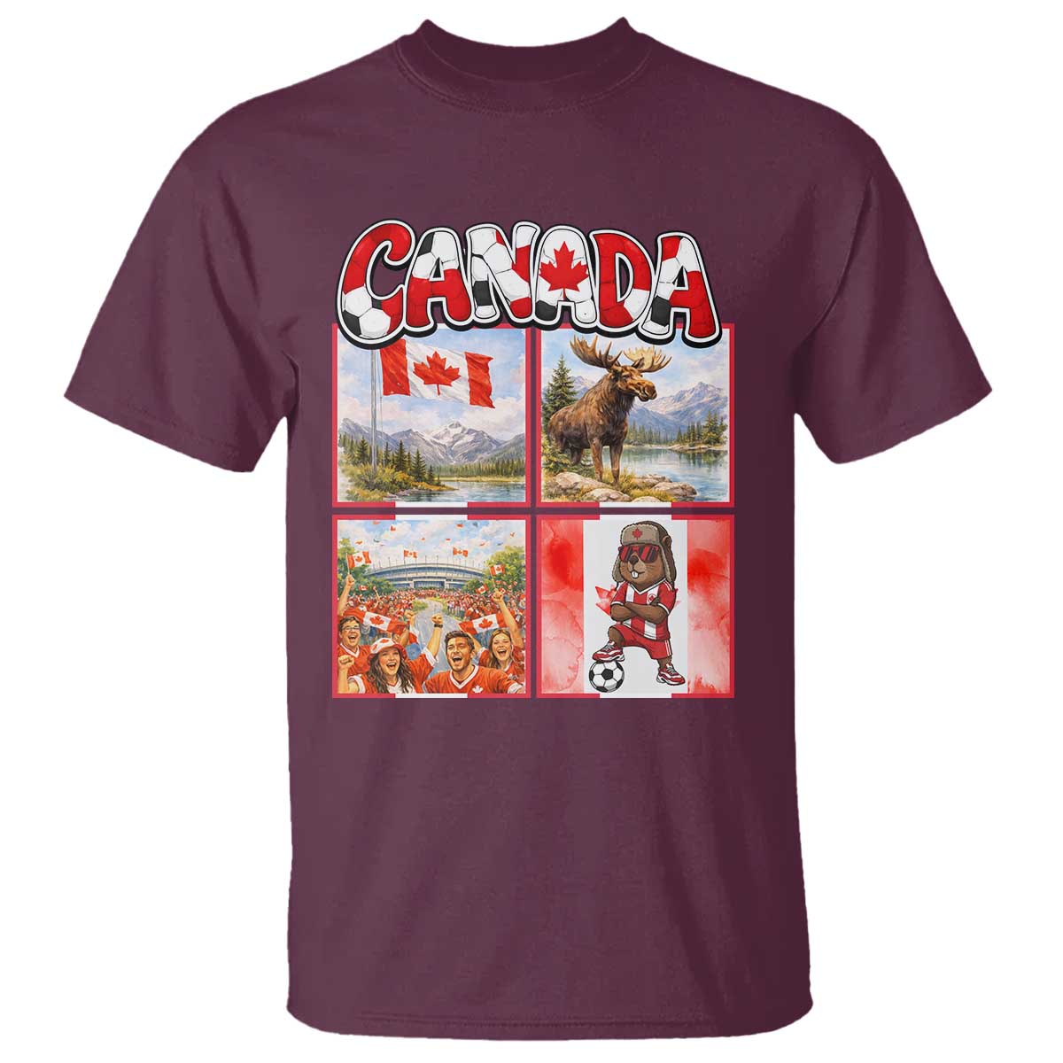 Proud Canada National Soccer Fan 2026 Gift T Shirt TS12 Maroon Print Your Wear