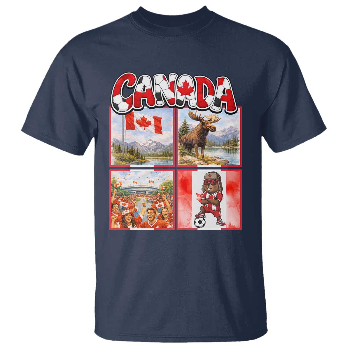 Proud Canada National Soccer Fan 2026 Gift T Shirt TS12 Navy Print Your Wear