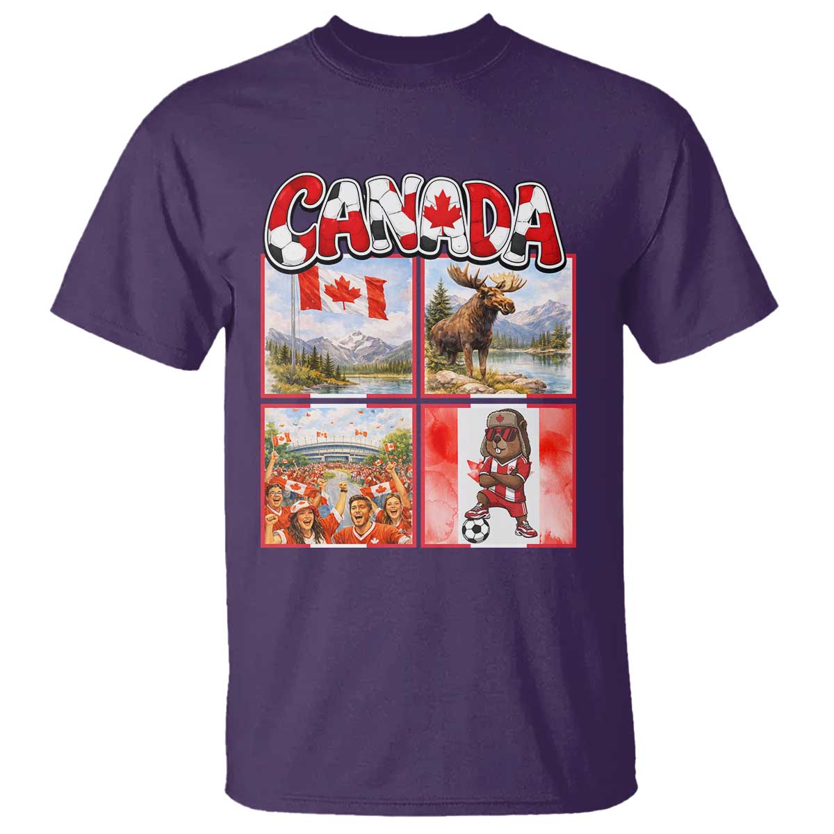 Proud Canada National Soccer Fan 2026 Gift T Shirt TS12 Purple Print Your Wear