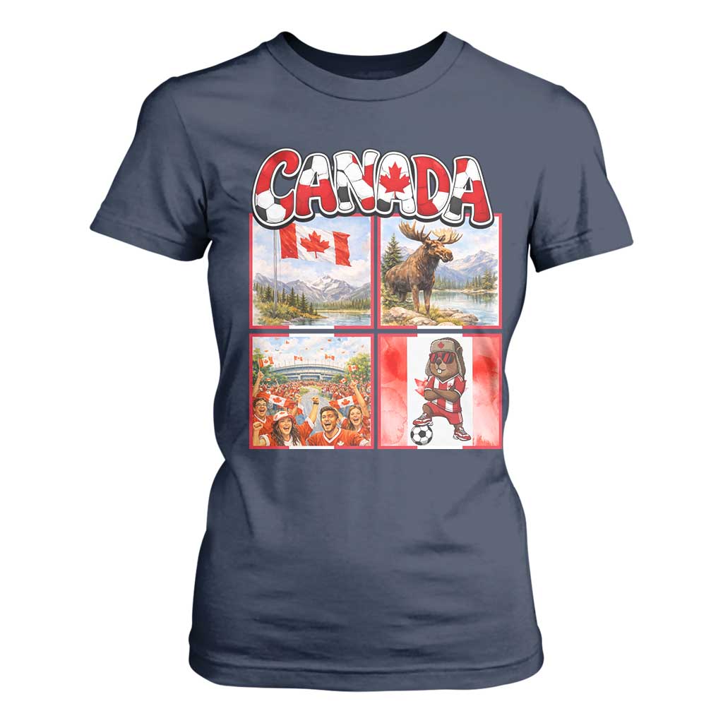 Proud Canada National Soccer Fan 2026 Gift T Shirt For Women TS12 Navy Print Your Wear