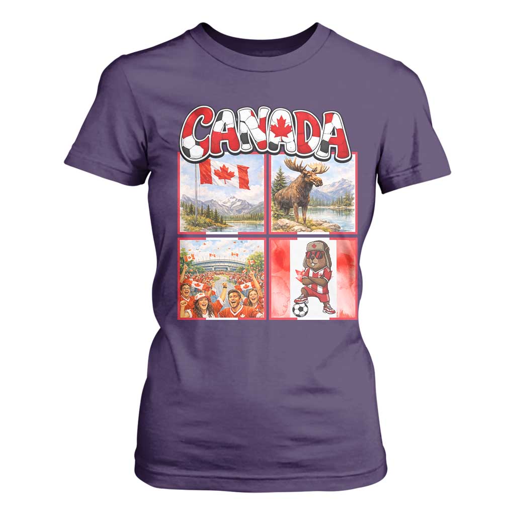 Proud Canada National Soccer Fan 2026 Gift T Shirt For Women TS12 Purple Print Your Wear