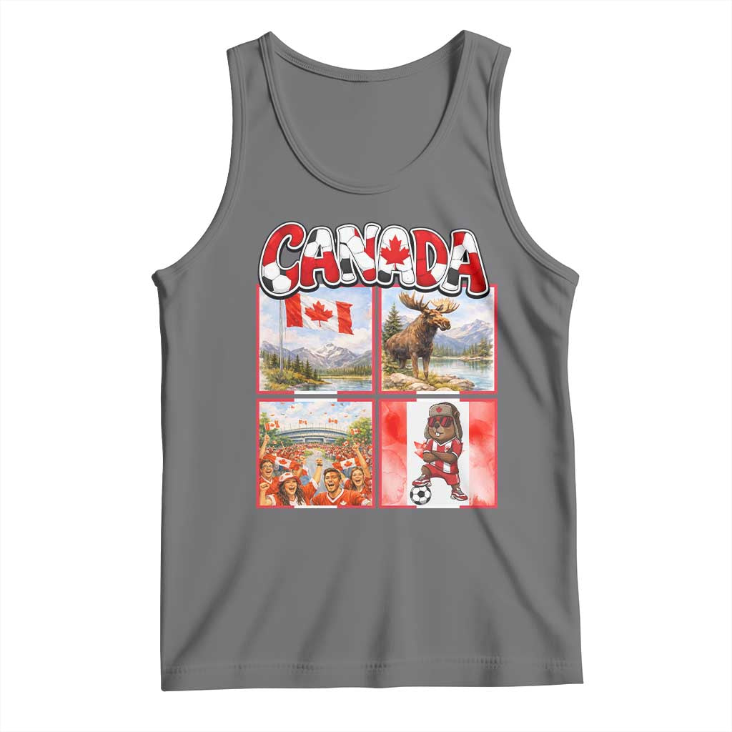 Proud Canada National Soccer Fan 2026 Gift Tank Top TS12 Black Heather Print Your Wear