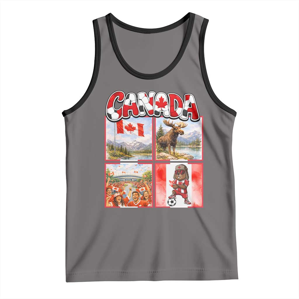 Proud Canada National Soccer Fan 2026 Gift Tank Top TS12 Deep Heather Black Print Your Wear