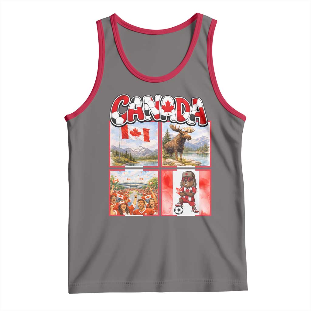 Proud Canada National Soccer Fan 2026 Gift Tank Top TS12 Deep Heather Red Print Your Wear