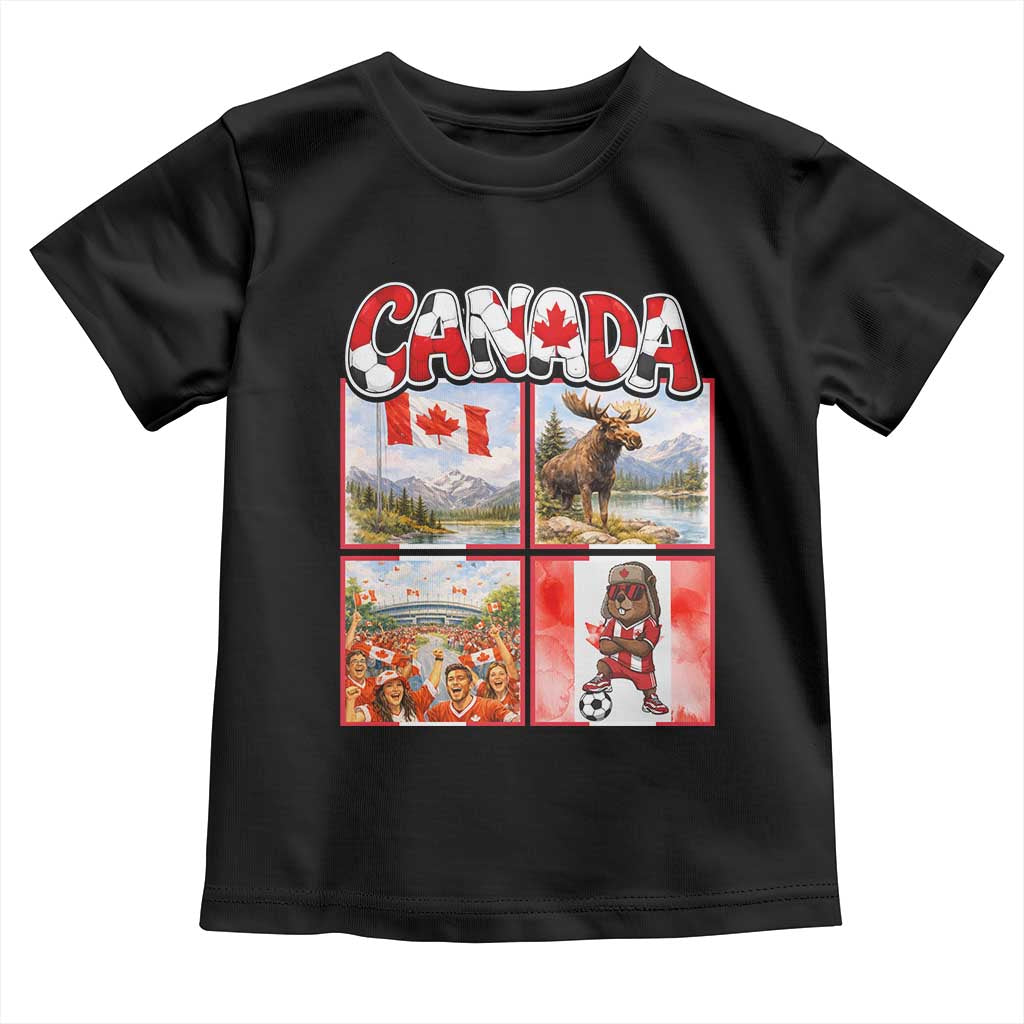 Proud Canada National Soccer Fan 2026 Gift Toddler T Shirt TS12 Black Print Your Wear