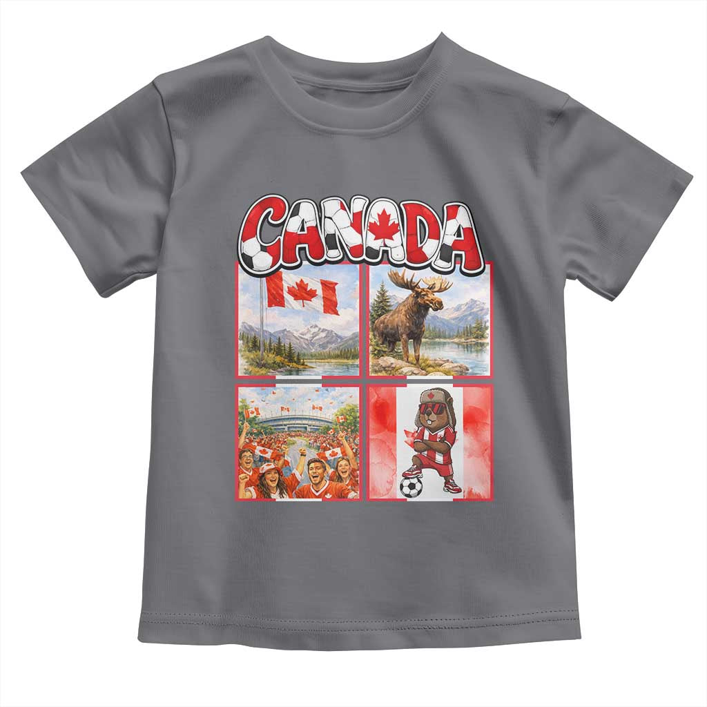 Proud Canada National Soccer Fan 2026 Gift Toddler T Shirt TS12 Charcoal Print Your Wear