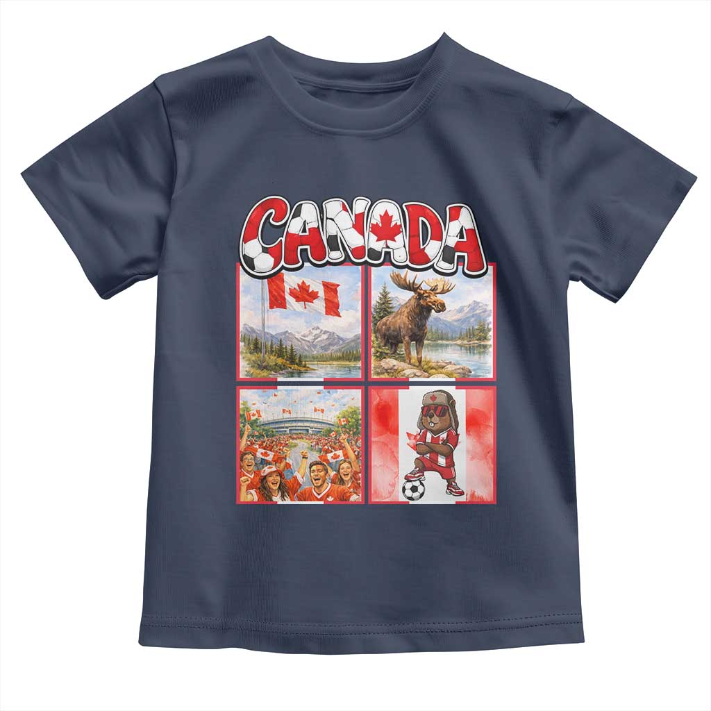 Proud Canada National Soccer Fan 2026 Gift Toddler T Shirt TS12 Navy Print Your Wear