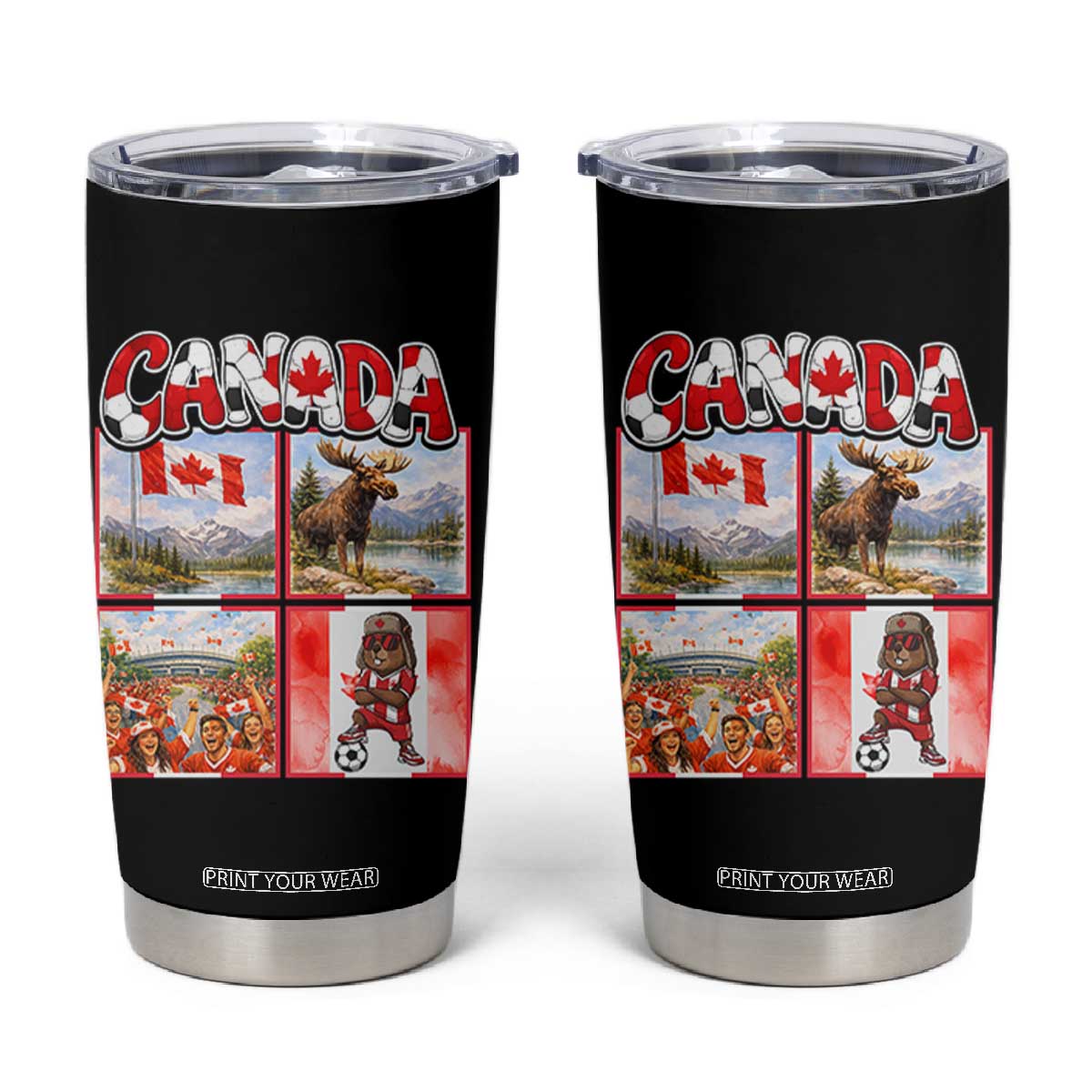 Proud Canada National Soccer Fan 2026 Gift Tumbler Cup TS12 Black Print Your Wear