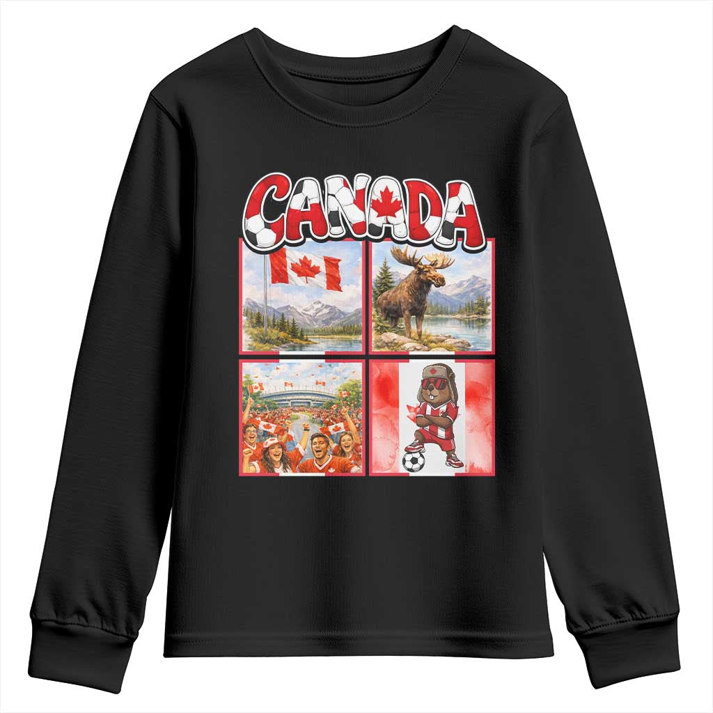 Proud Canada National Soccer Fan 2026 Gift Youth Sweatshirt TS12 Black Print Your Wear