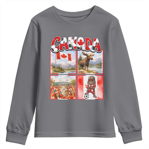 Proud Canada National Soccer Fan 2026 Gift Youth Sweatshirt TS12 Charcoal Print Your Wear