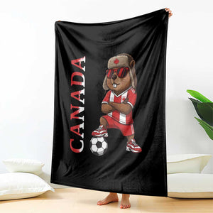 Proud Canada Soccer Beaver Throw Blanket Funny Football Fan Gift TS12 Print Your Wear