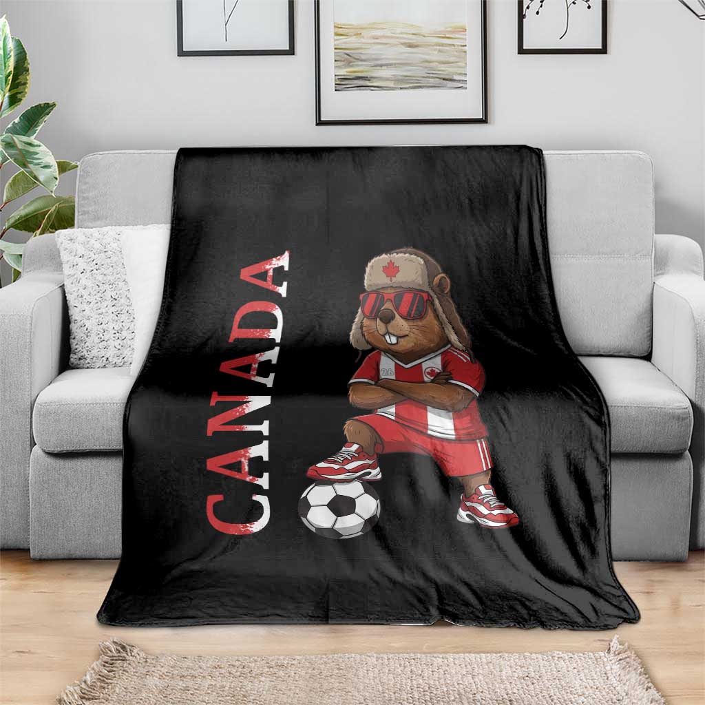 Proud Canada Soccer Beaver Throw Blanket Funny Football Fan Gift TS12 Print Your Wear
