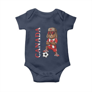 Proud Canada Soccer Beaver Baby Onesie Funny Football Fan Gift TS12 Navy Print Your Wear