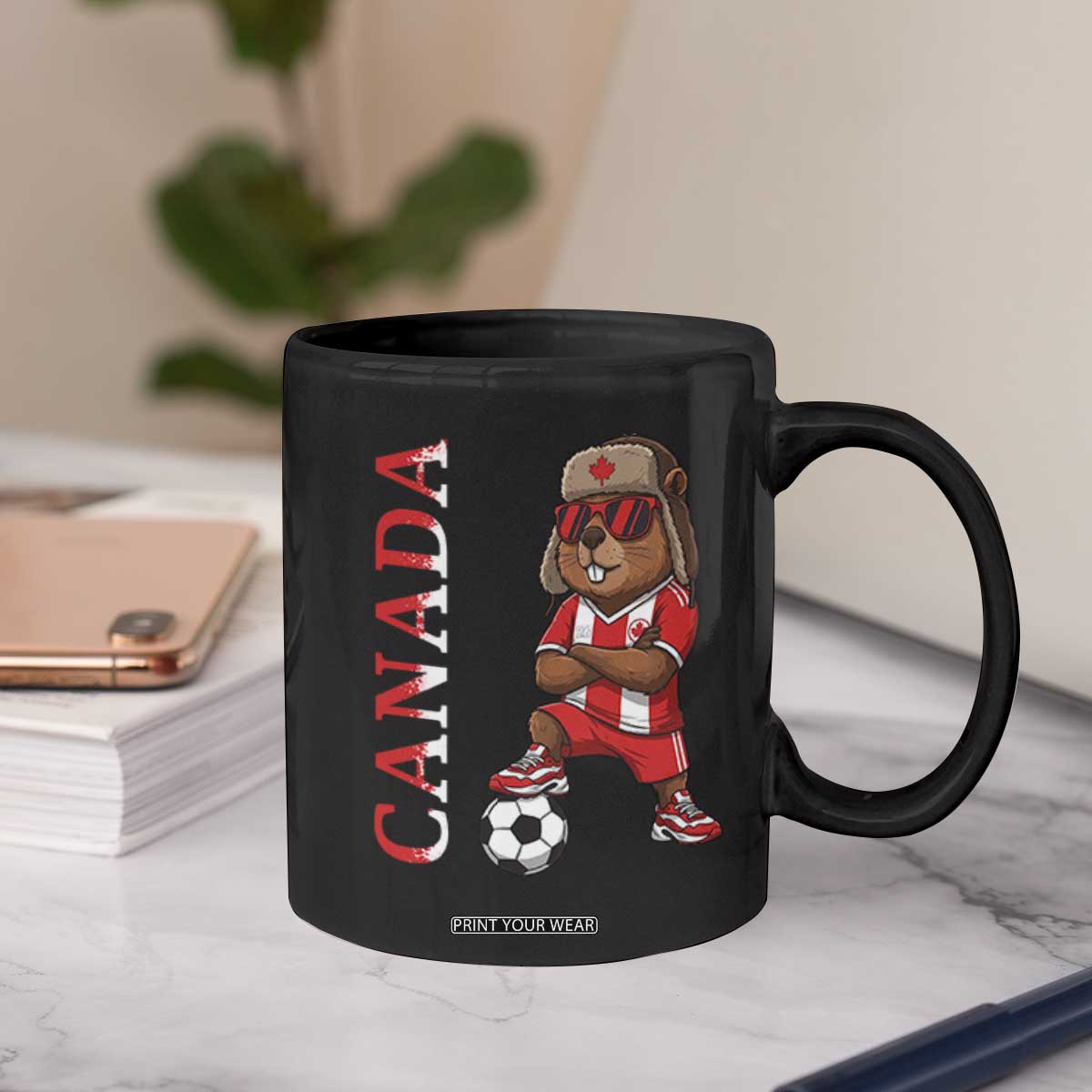 Proud Canada Soccer Beaver Coffee Mug Funny Football Fan Gift TS12 Print Your Wear