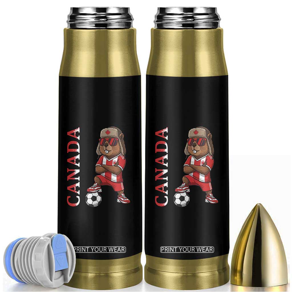 Proud Canada Soccer Beaver Bullet Tumbler Funny Football Fan Gift TS12 Black Print Your Wear