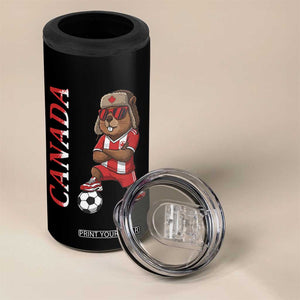 Proud Canada Soccer Beaver 4 in 1 Can Cooler Tumbler Funny Football Fan Gift TS12 Print Your Wear