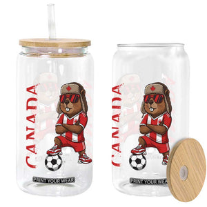 Proud Canada Soccer Beaver Glass Can Funny Football Fan Gift TS12 Print Your Wear