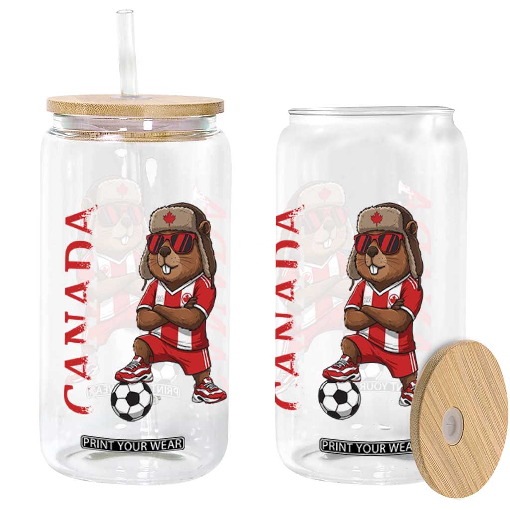 Proud Canada Soccer Beaver Glass Can Funny Football Fan Gift TS12 Print Your Wear