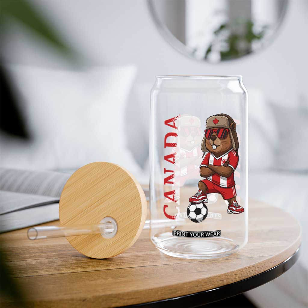 Proud Canada Soccer Beaver Glass Can Funny Football Fan Gift TS12 Print Your Wear