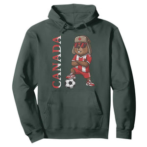 Proud Canada Soccer Beaver Hoodie Funny Football Fan Gift TS12 Dark Forest Green Print Your Wear