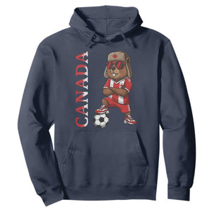 Proud Canada Soccer Beaver Hoodie Funny Football Fan Gift TS12 Navy Print Your Wear