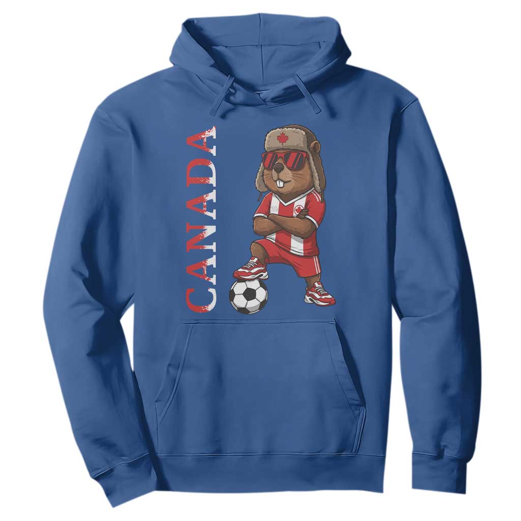 Proud Canada Soccer Beaver Hoodie Funny Football Fan Gift TS12 Royal Blue Print Your Wear