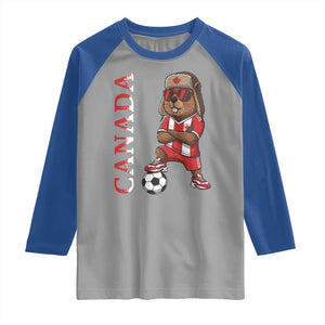 Proud Canada Soccer Beaver Raglan Shirt Funny Football Fan Gift TS12 Sport Gray Royal Print Your Wear