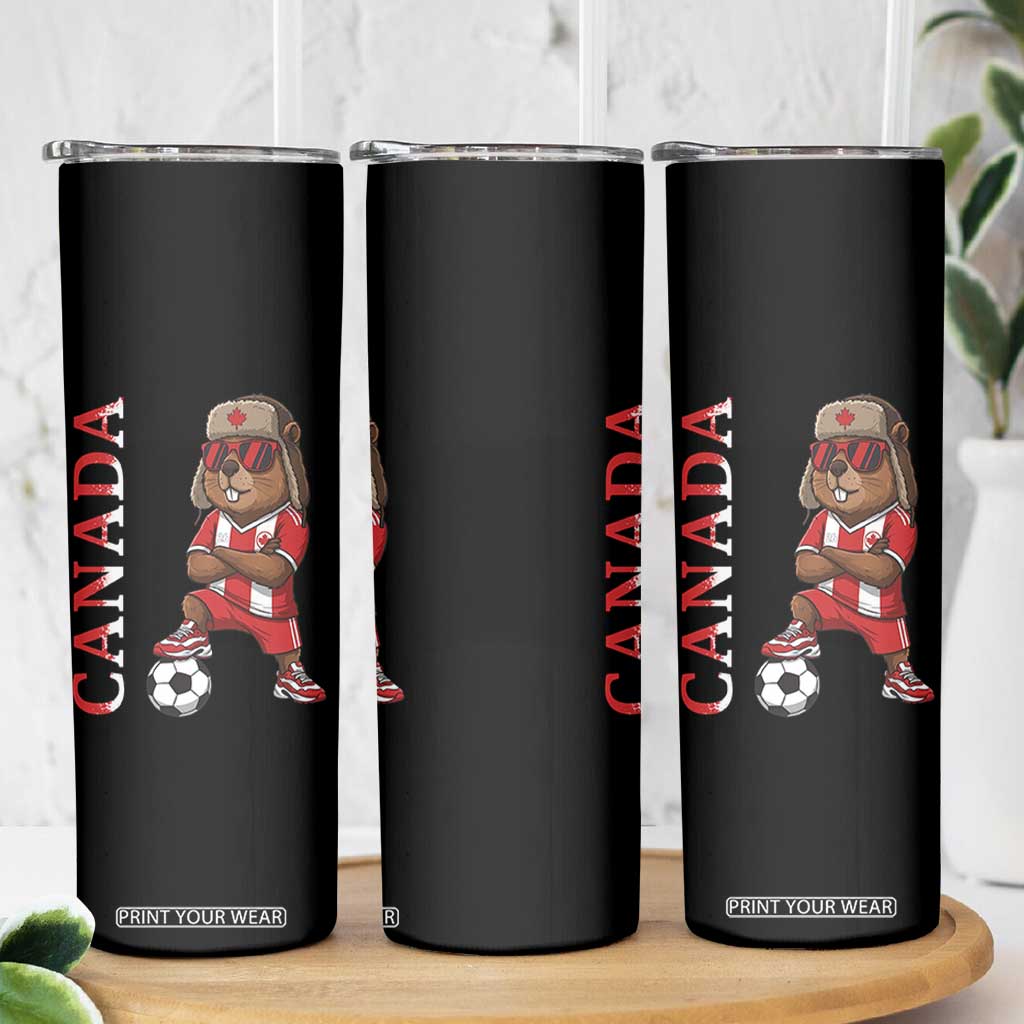 Proud Canada Soccer Beaver Skinny Tumbler Funny Football Fan Gift TS12 Print Your Wear