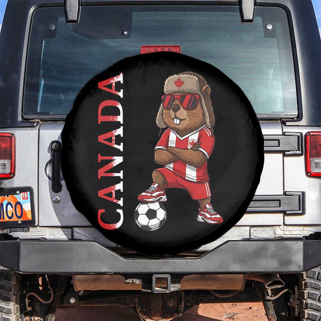Proud Canada Soccer Beaver Spare Tire Cover Funny Football Fan Gift TS12 No hole Black Print Your Wear