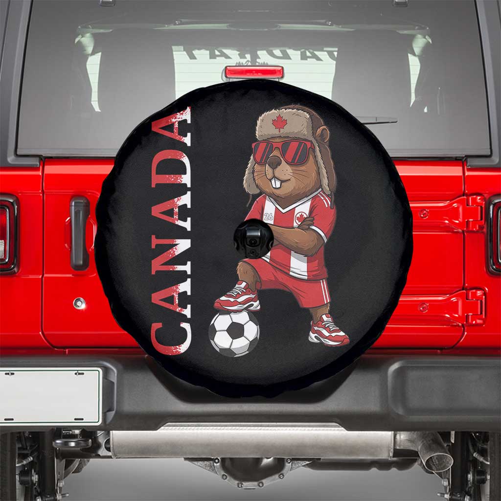 Proud Canada Soccer Beaver Spare Tire Cover Funny Football Fan Gift TS12 Black Print Your Wear