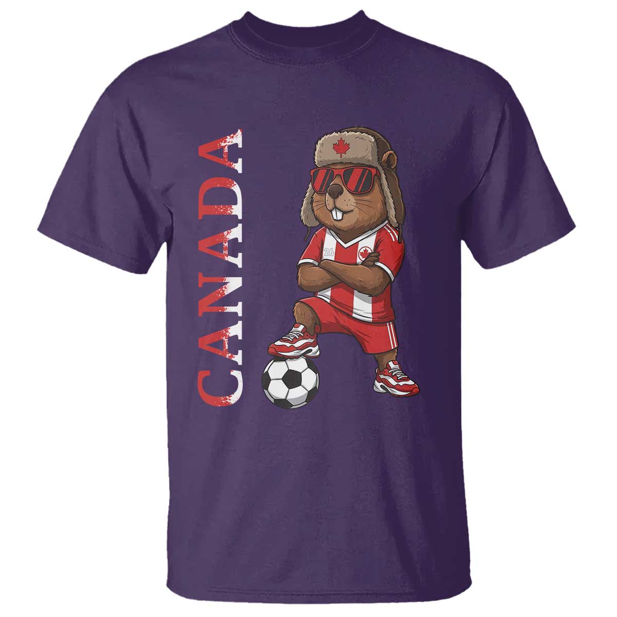 Proud Canada Soccer Beaver T Shirt Funny Football Fan Gift TS12 Purple Print Your Wear