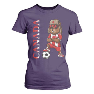 Proud Canada Soccer Beaver T Shirt For Women Funny Football Fan Gift TS12 Purple Print Your Wear