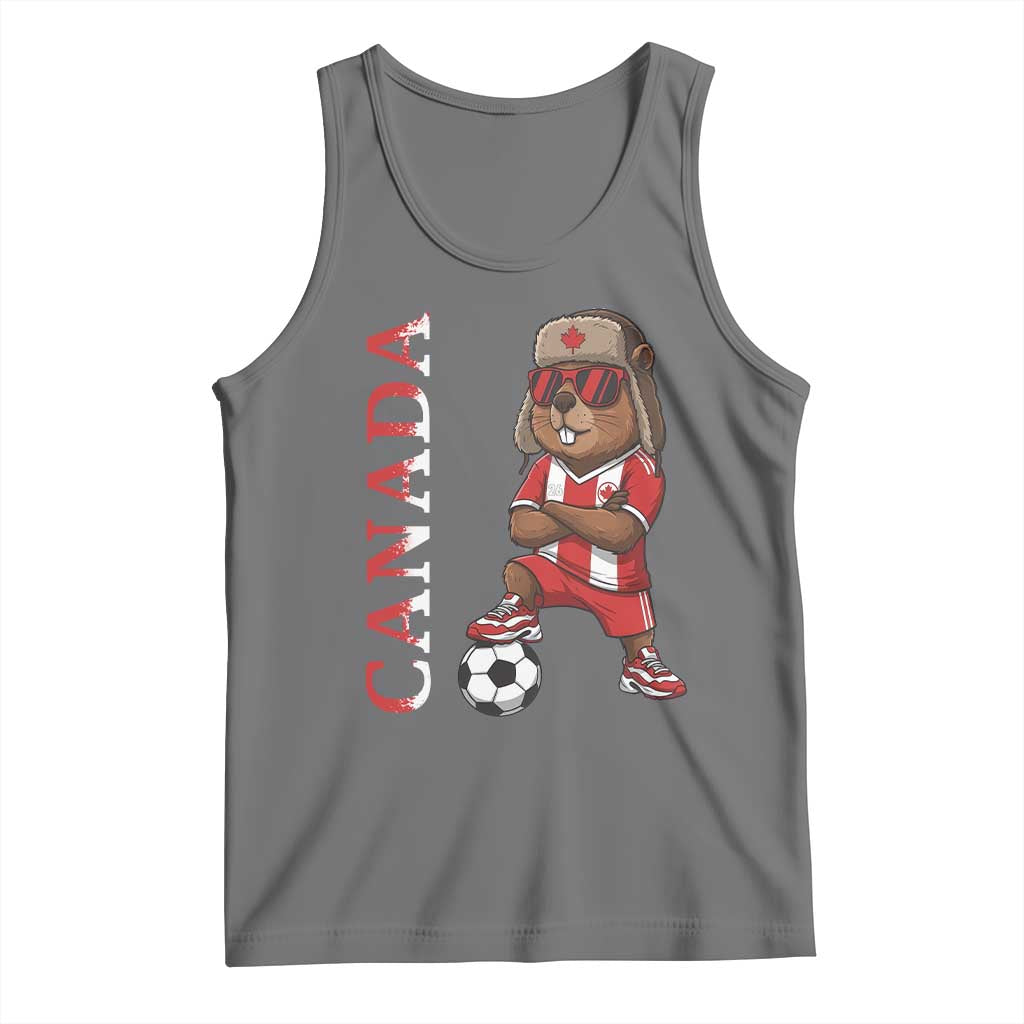 Proud Canada Soccer Beaver Tank Top Funny Football Fan Gift TS12 Black Heather Print Your Wear