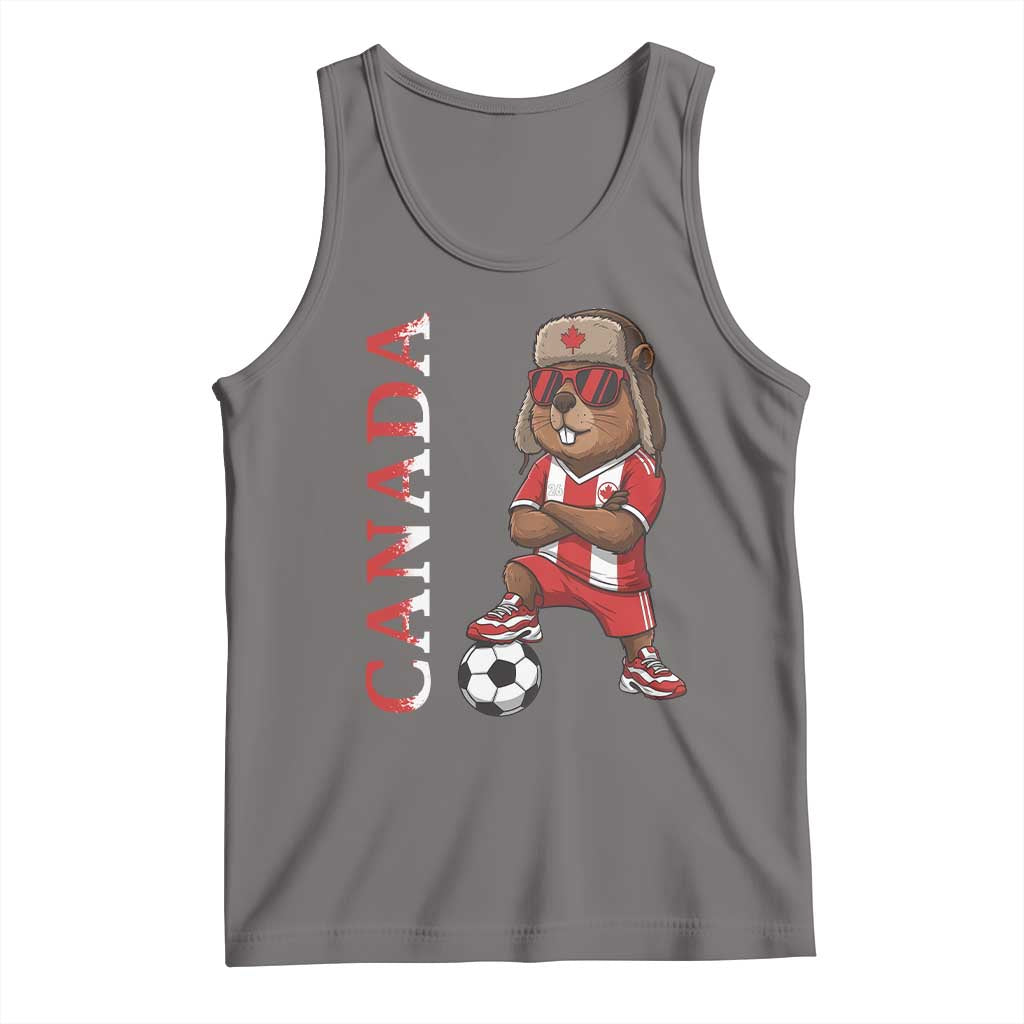 Proud Canada Soccer Beaver Tank Top Funny Football Fan Gift TS12 Deep Heather Print Your Wear