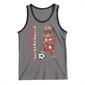 Proud Canada Soccer Beaver Tank Top Funny Football Fan Gift TS12 Deep Heather Black Print Your Wear