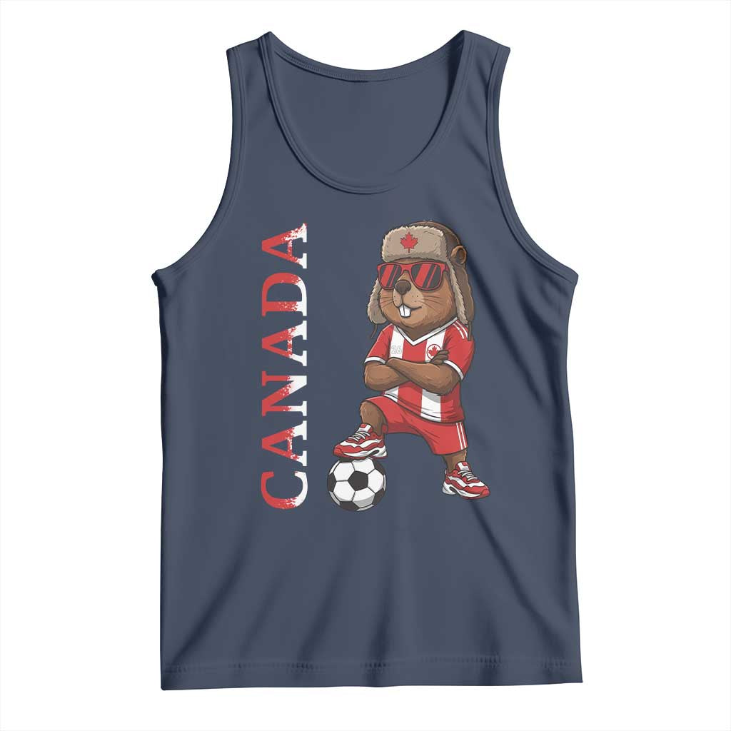 Proud Canada Soccer Beaver Tank Top Funny Football Fan Gift TS12 Navy Print Your Wear