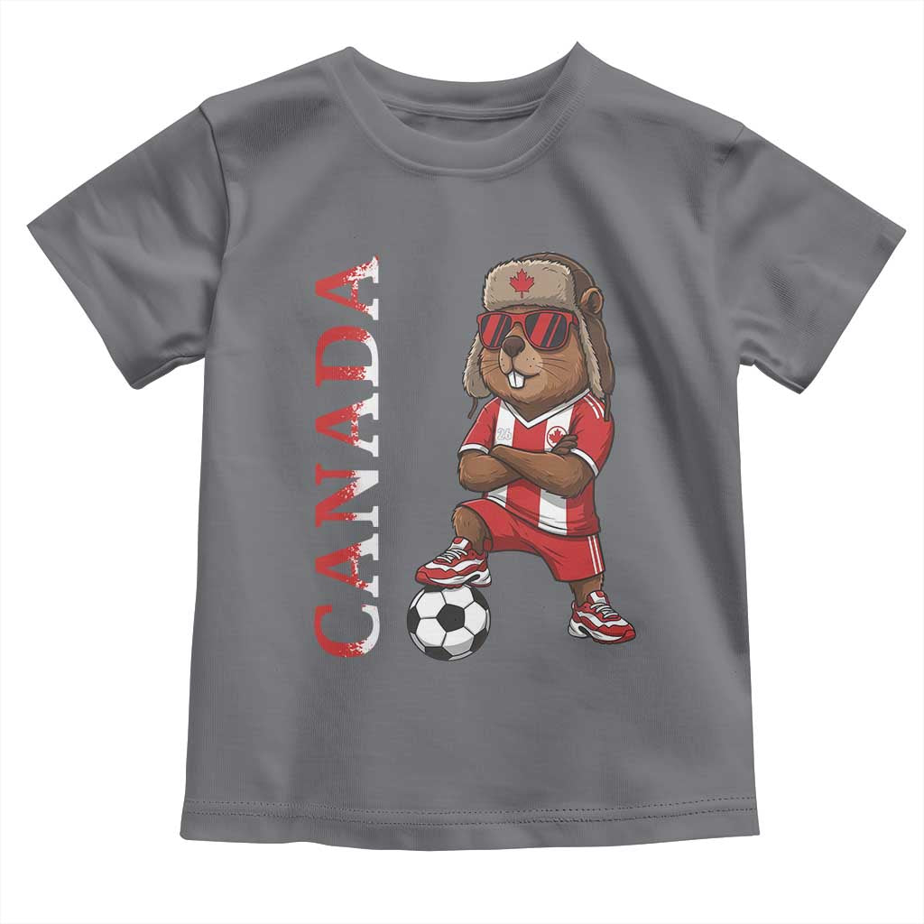 Proud Canada Soccer Beaver Toddler T Shirt Funny Football Fan Gift TS12 Charcoal Print Your Wear