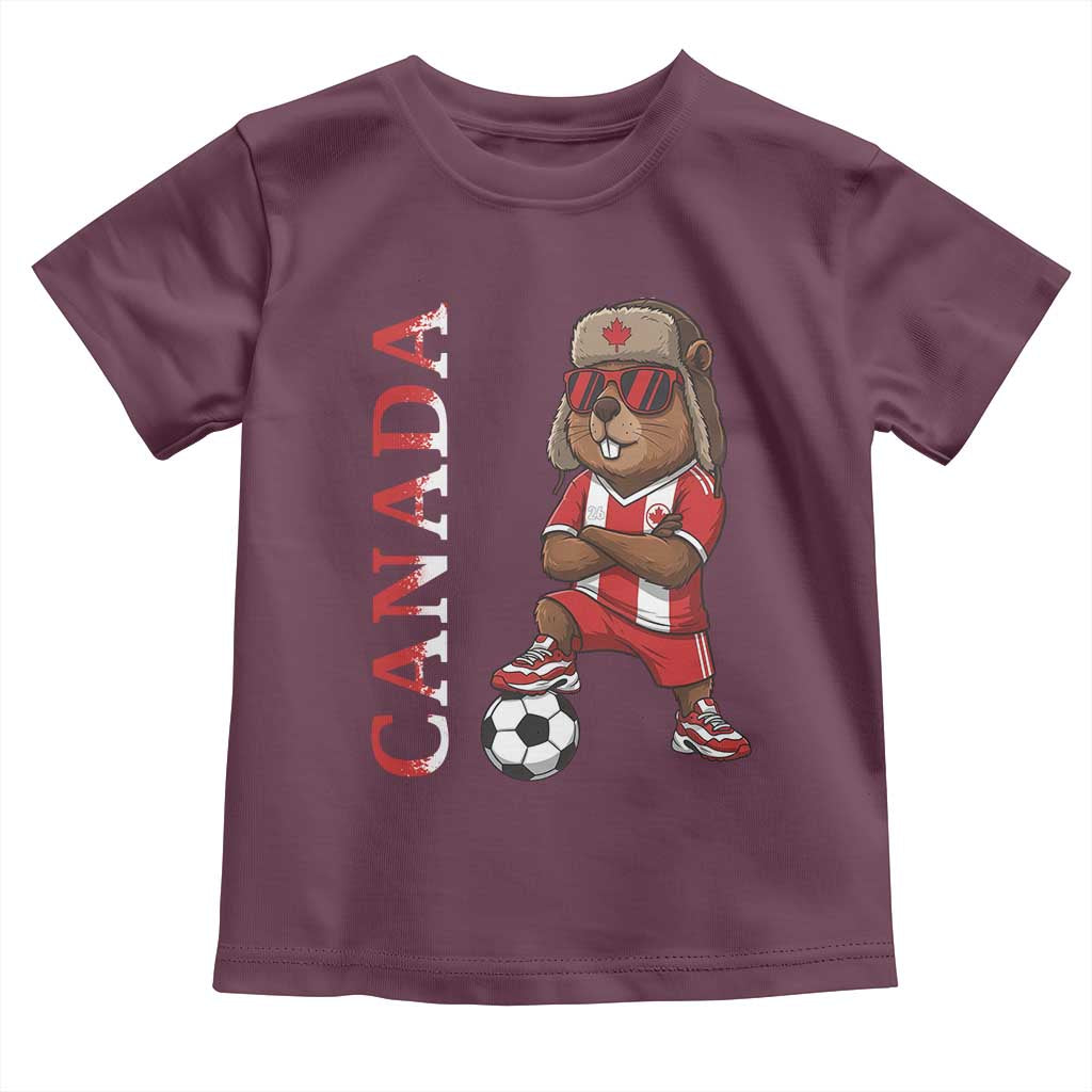 Proud Canada Soccer Beaver Toddler T Shirt Funny Football Fan Gift TS12 Maroon Print Your Wear