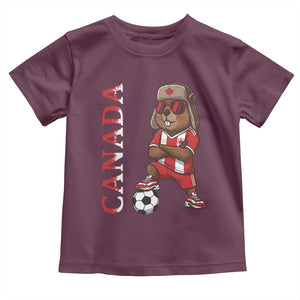 Proud Canada Soccer Beaver Toddler T Shirt Funny Football Fan Gift TS12 Maroon Print Your Wear