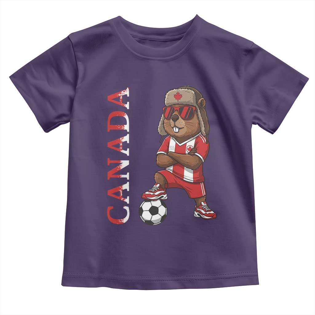 Proud Canada Soccer Beaver Toddler T Shirt Funny Football Fan Gift TS12 Purple Print Your Wear