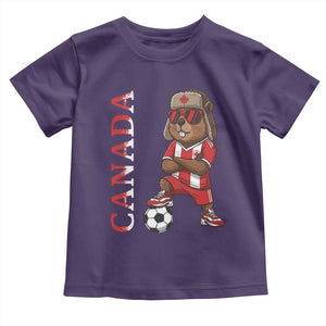 Proud Canada Soccer Beaver Toddler T Shirt Funny Football Fan Gift TS12 Purple Print Your Wear