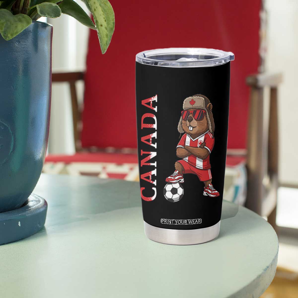 Proud Canada Soccer Beaver Tumbler Cup Funny Football Fan Gift TS12 Print Your Wear