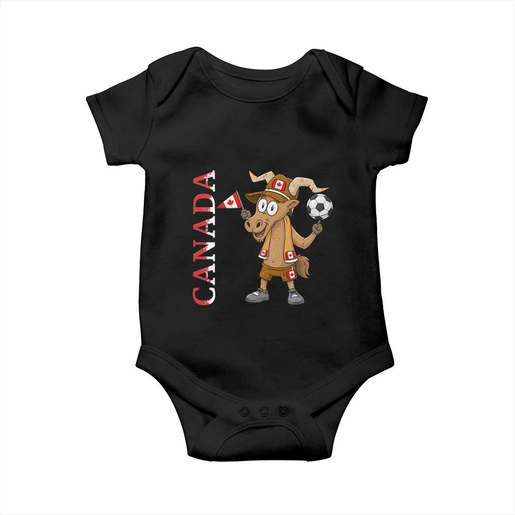 Proud Canada Soccer Moose Baby Onesie Canadian Football Fan TS12 Black Print Your Wear
