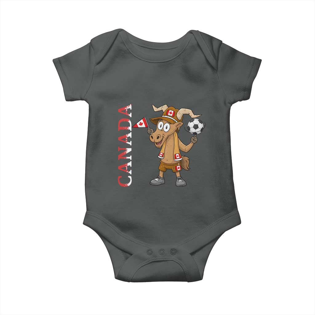 Proud Canada Soccer Moose Baby Onesie Canadian Football Fan TS12 Dark Heather Print Your Wear