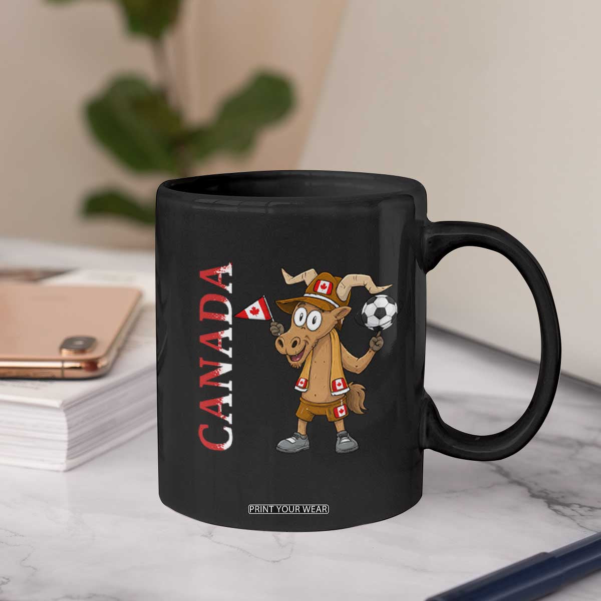 Proud Canada Soccer Moose Coffee Mug Canadian Football Fan TS12 Print Your Wear