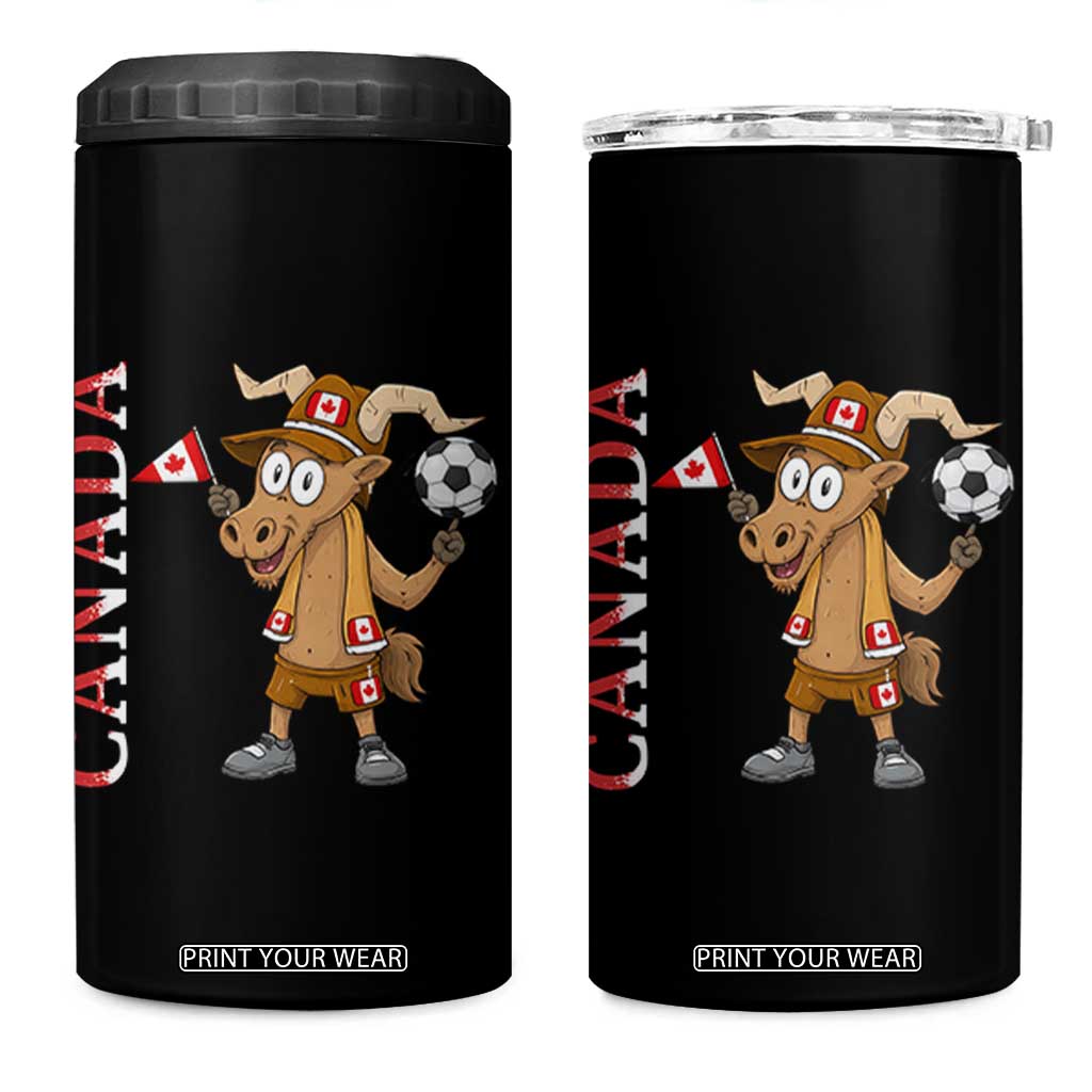 Proud Canada Soccer Moose 4 in 1 Can Cooler Tumbler Canadian Football Fan TS12 One Size: 16 oz Black Print Your Wear